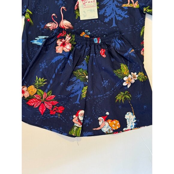 Hawaii Hangover Kids Hawaiian Print Outfit Boys 4 Christmas Santa Shorts Shirt - Picture 4 of 9